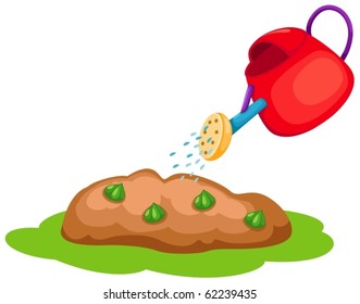 illustration of isolated seeding on white background