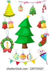 illustration of isolated set of Christmas decoration