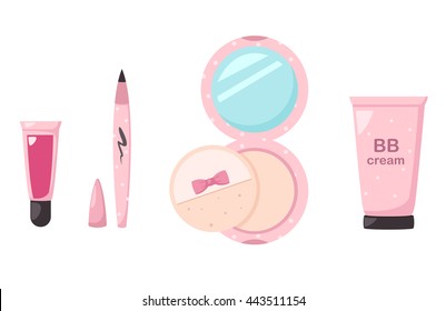 Illustration of isolated set cosmetics vector