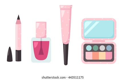 Illustration of isolated set cosmetics vector