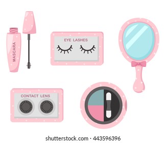 Illustration of isolated set cosmetics vector