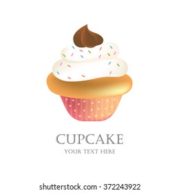 illustration of isolated set of cupcake on white background