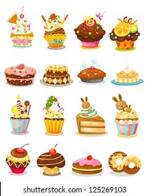 illustration of isolated set cupcake vector