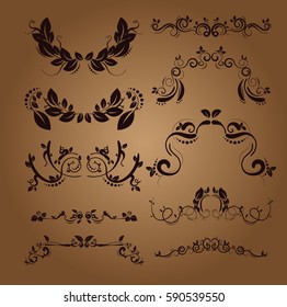 illustration of isolated set floral vector