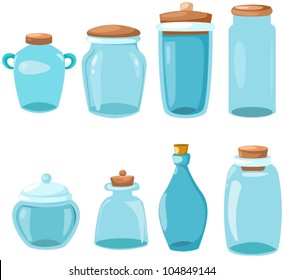 illustration of isolated set of glassware on white