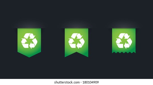 Illustration of an isolated set of green ribbons