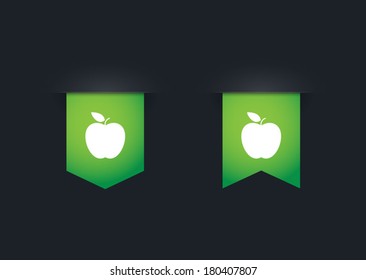 Illustration of an isolated set of green ribbons