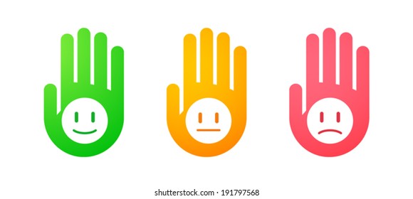 Illustration of an isolated set of hands icons