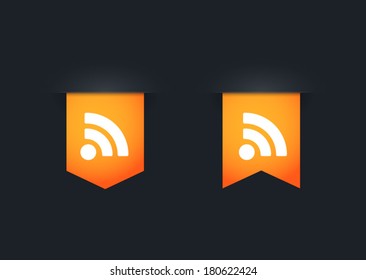 Illustration of an isolated set of orange ribbons