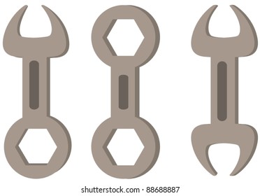 illustration of isolated set of screwdriver on white background