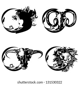 illustration of isolated set of sign zodiac