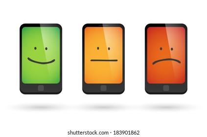 Illustration of an isolated set of survey phone icons