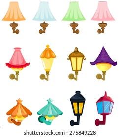 illustration of isolated set of  wall lanterns