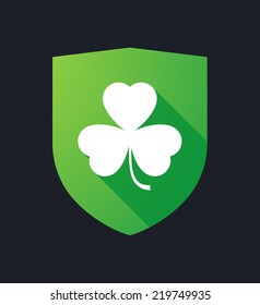 Illustration of an isolated shield with a clover