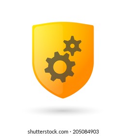 Illustration of an isolated shield with an icon
