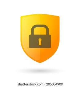 Illustration of an isolated shield with an icon
