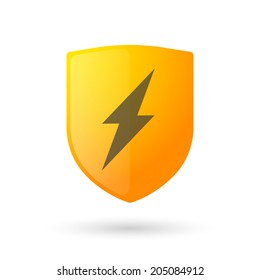 Illustration of an isolated shield with an icon