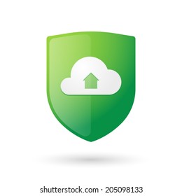 Illustration of an isolated shield with an icon