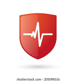 Illustration of an isolated shield with an icon