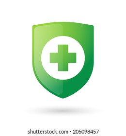 Illustration of an isolated shield with an icon