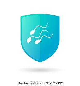 Illustration of an isolated shield with a sperm