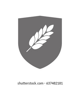 Illustration of an isolated  shield with  a wheat plant icon