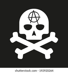 Illustration of an isolated skull with an  anarchy 