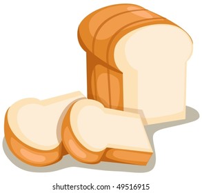 illustration of isolated sliced bread on white background