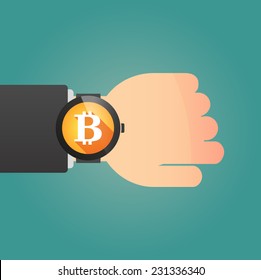 Illustration of a isolated smart watch icon with a currency sign