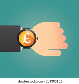 Illustration of a isolated smart watch icon with a currency sign