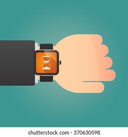 Illustration of a isolated smart watch icon with a sand clock