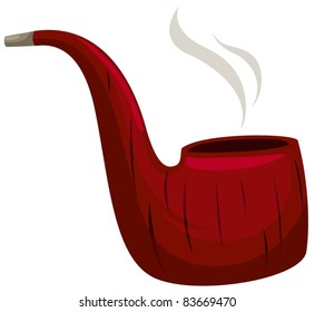 illustration of isolated smoking pipe on white background