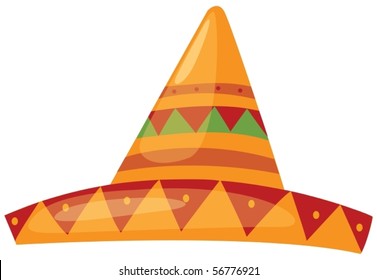 illustration of isolated a sombrero straw hat