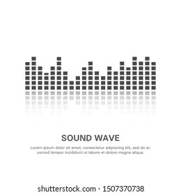 Illustration of an isolated sound wave on a white background 2. Flat vector graphics.