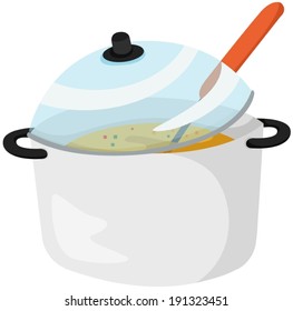 illustration of isolated  soup pan on white background