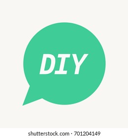 Illustration of an isolated speech balloon with    the text DIY
