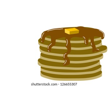 Illustration Isolated Stack Pancakes Syrup Stock Vector (Royalty Free ...