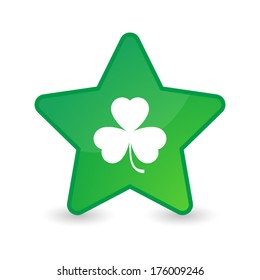 Illustration of an isolated star  with a clover icon