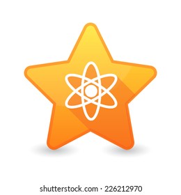 Illustration of an isolated star icon with an atom