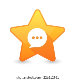 Illustration of an isolated star icon with a comic balloon
