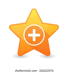 Illustration of an isolated star icon with a sum sign