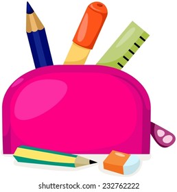 illustration of isolated stationery bag on white 