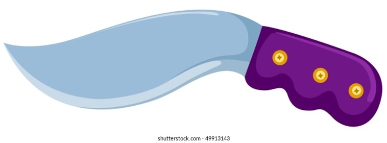 illustration of  isolated steel knife on white background