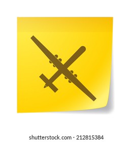 Illustration of an isolated sticky note with a drone