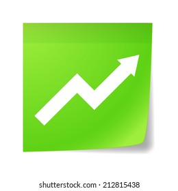 Illustration of an isolated sticky note with a graph