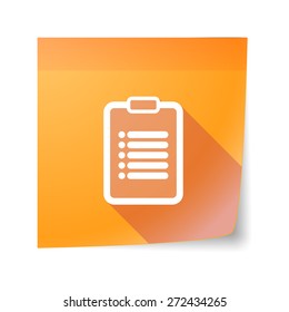 Illustration of an isolated sticky note icon with an inform