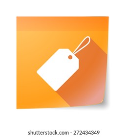 Illustration of an isolated sticky note icon with a shopping label