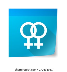 Illustration of an isolated sticky note icon with a male gay sign
