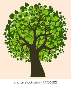 Illustration of an isolated summer tree