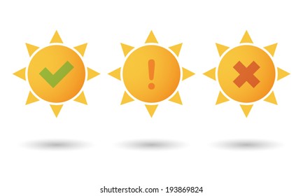 Illustration of an isolated sun survey icon set